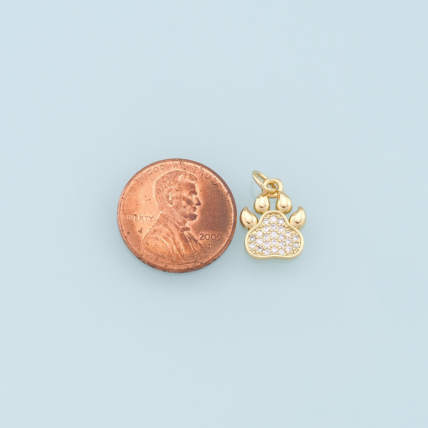 Gold Paw Charms,18K Gold Filled Cat Paw Pendant,Dog Paw Charm Bracelet Necklace for DIY Jewelry Making Supply