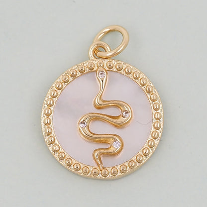Gold Snake charms,18K Gold Filled CZ Snake Pendant,Snake Charms Bracelet Necklace for DIY Jewelry Making Supply