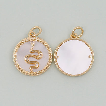 Gold Snake charms,18K Gold Filled CZ Snake Pendant,Snake Charms Bracelet Necklace for DIY Jewelry Making Supply