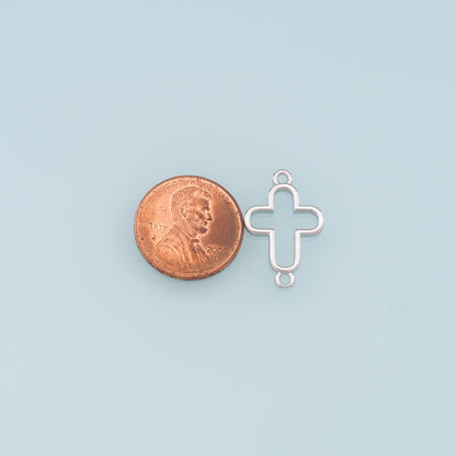Gold Cross Connector Charms,18K Gold Filled Cross Pendant,Religion Charm Bracelet Necklace for DIY Jewelry Making Supply