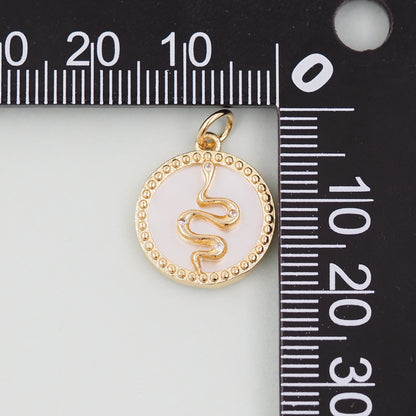Gold Snake charms,18K Gold Filled CZ Snake Pendant,Snake Charms Bracelet Necklace for DIY Jewelry Making Supply