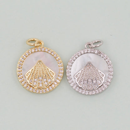 Gold Shell Charms,18K Gold Filled Conch Shell Pendant,Conch Shell Charm Bracelet Necklace for DIY Jewelry Making Supply
