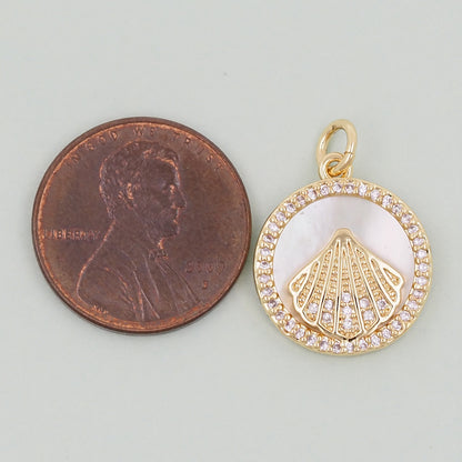 Gold Shell Charms,18K Gold Filled Conch Shell Pendant,Conch Shell Charm Bracelet Necklace for DIY Jewelry Making Supply
