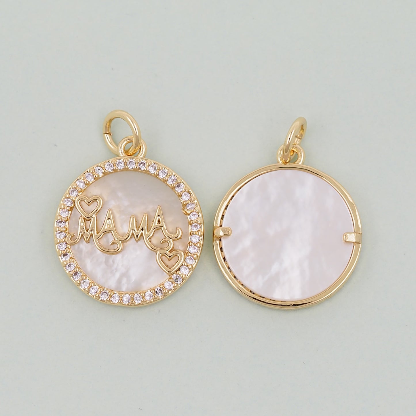 Gold Mama Charms,18K Gold Filled Mama Pendant,Mama Charm Bracelet Necklace for DIY Jewelry Making Supply