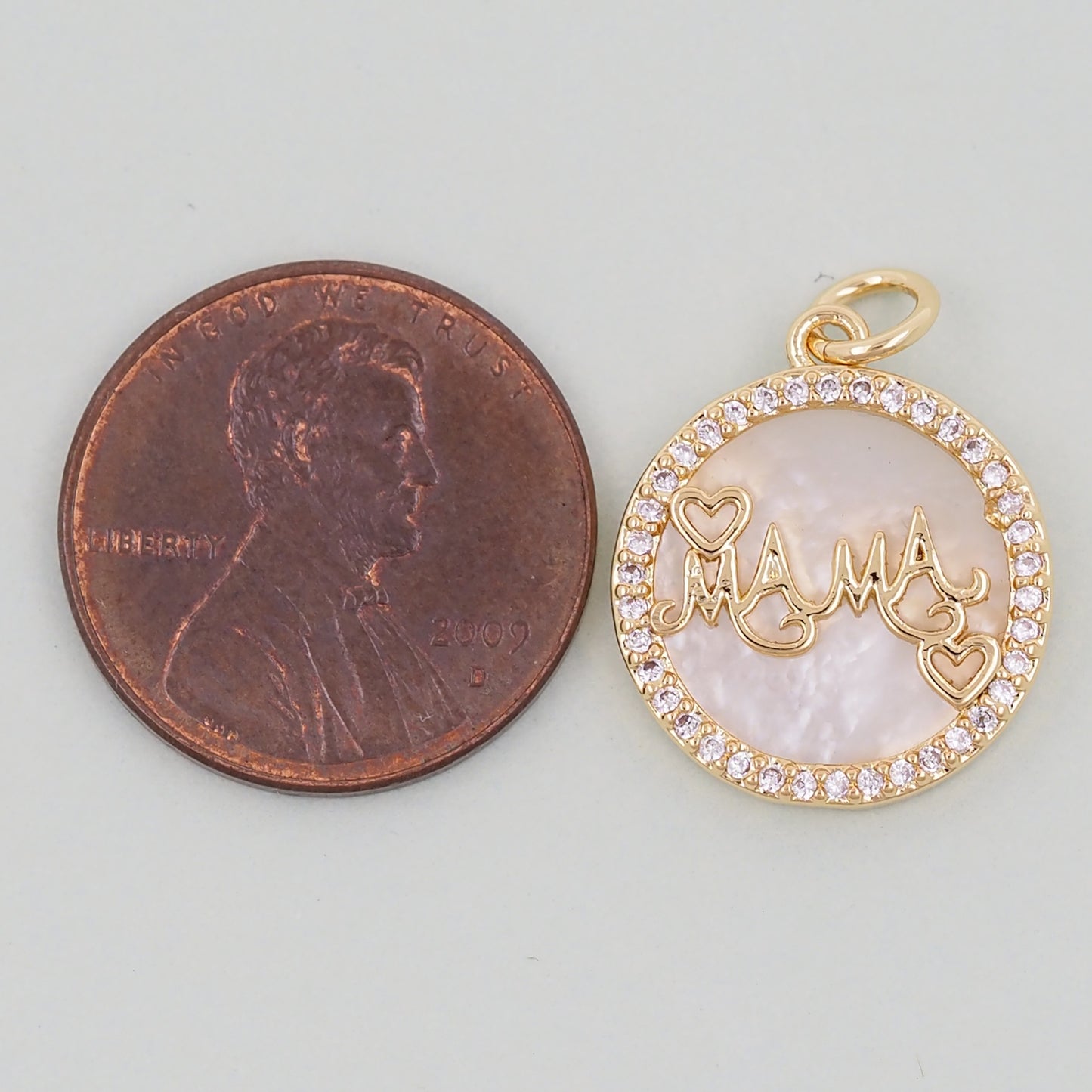 Gold Mama Charms,18K Gold Filled Mama Pendant,Mama Charm Bracelet Necklace for DIY Jewelry Making Supply