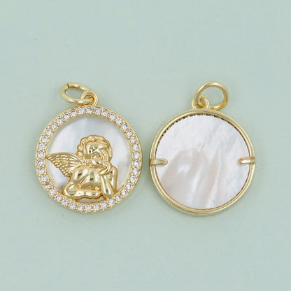 Gold Angel Charms,18K Gold Filled Angel Pendant,Angel Charm Bracelet Necklace for DIY Jewelry Making Supply