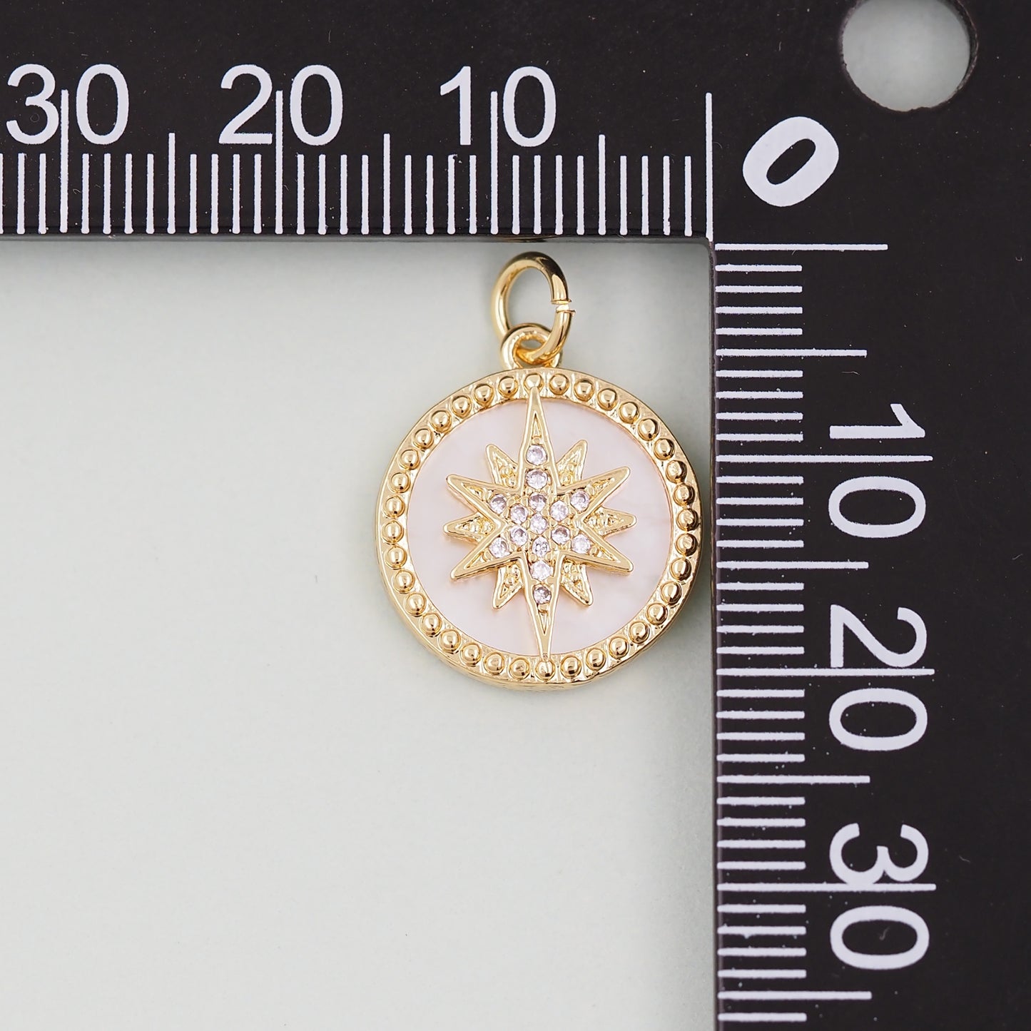 18K Gold Filled North Star Pendant,CZ Micro Pave North Star Charm Bracelet Necklace for DIY Jewelry Making Supply