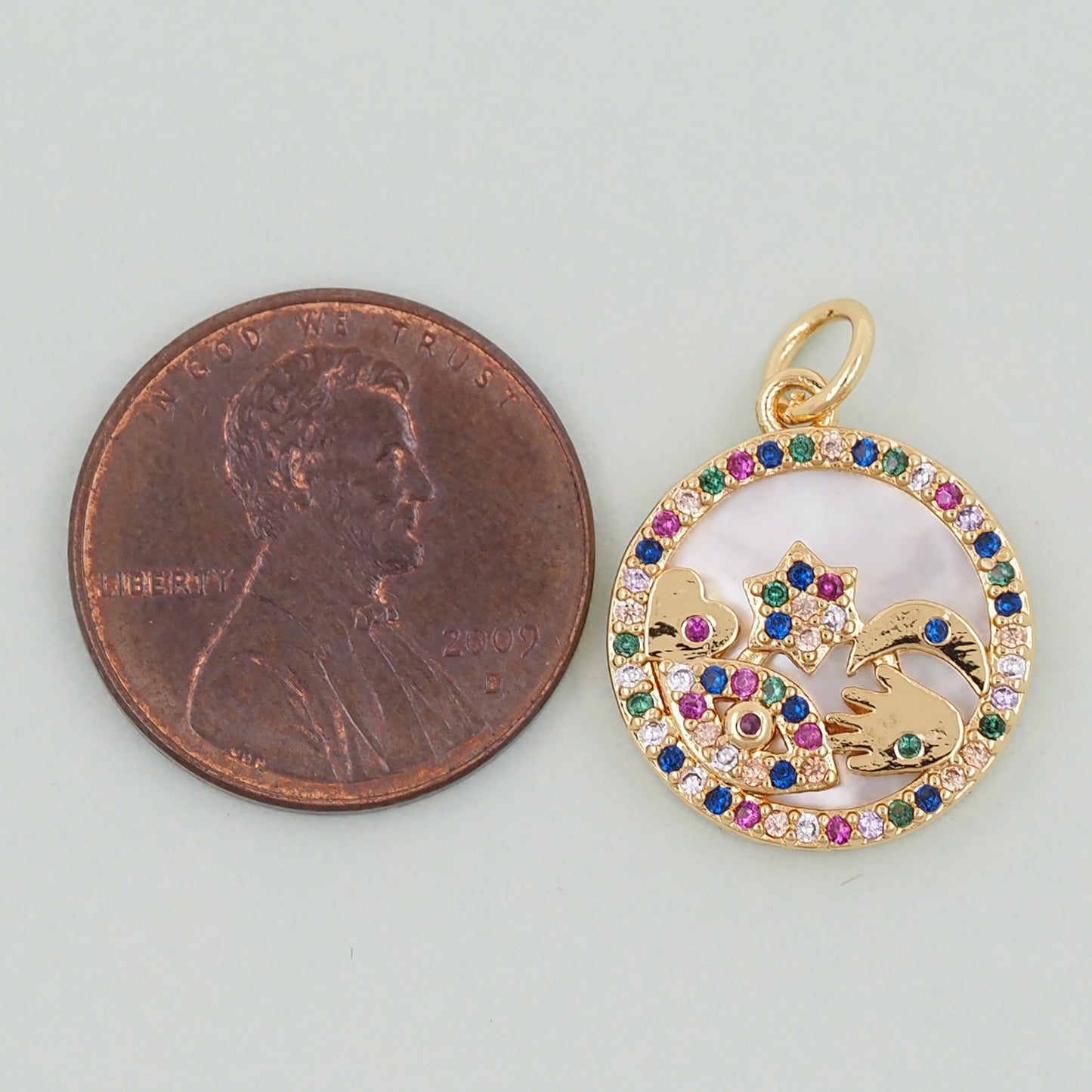 Gold Evil Eye Charms,18K Gold Filled Evil Eye Pendant,Evil Eye Charm Bracelet Necklace for DIY Jewelry Making Supply
