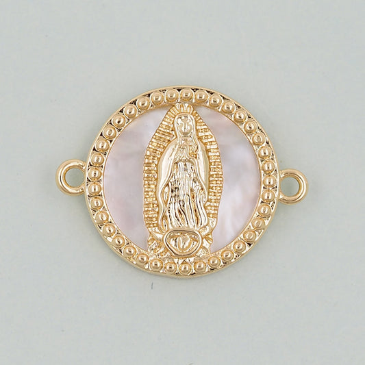 Gold Our Lady of Guadalupe Charms,18K Gold Filled virgin mary Pendant Charm Bracelet Necklace for DIY Jewelry Making Supply