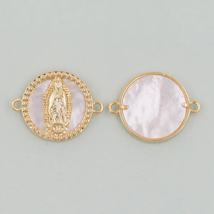 Gold Our Lady of Guadalupe Charms,18K Gold Filled virgin mary Pendant Charm Bracelet Necklace for DIY Jewelry Making Supply