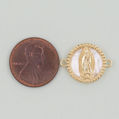 Gold Our Lady of Guadalupe Charms,18K Gold Filled virgin mary Pendant Charm Bracelet Necklace for DIY Jewelry Making Supply