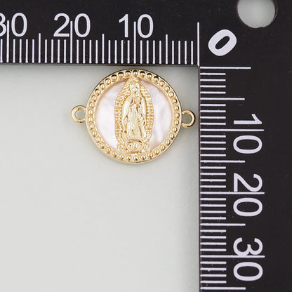 Gold Our Lady of Guadalupe Charms,18K Gold Filled virgin mary Pendant Charm Bracelet Necklace for DIY Jewelry Making Supply