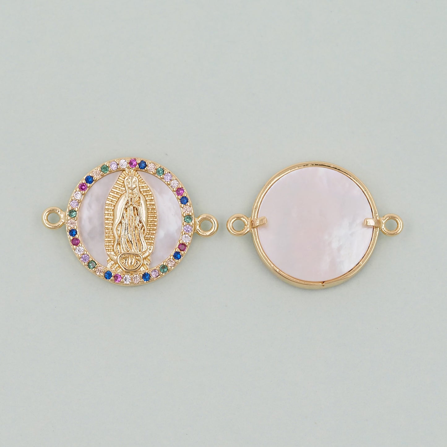 Gold Our Lady of Guadalupe Charms,18K Gold Filled virgin mary Pendant Charm Bracelet Necklace for DIY Jewelry Making Supply
