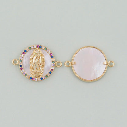 Gold Our Lady of Guadalupe Charms,18K Gold Filled virgin mary Pendant Charm Bracelet Necklace for DIY Jewelry Making Supply