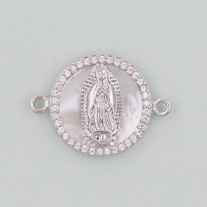 Gold Our Lady of Guadalupe Charms,18K Gold Filled virgin mary Pendant Charm Bracelet Necklace for DIY Jewelry Making Supply