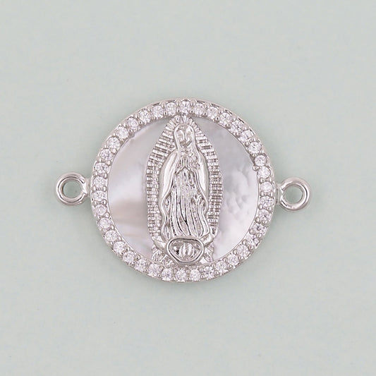 Gold Our Lady of Guadalupe Charms,18K Gold Filled virgin mary Pendant Charm Bracelet Necklace for DIY Jewelry Making Supply