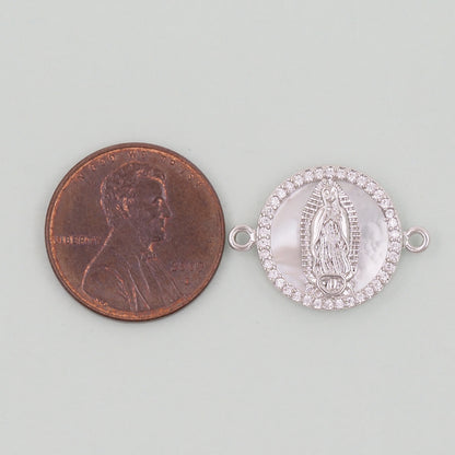 Gold Our Lady of Guadalupe Charms,18K Gold Filled virgin mary Pendant Charm Bracelet Necklace for DIY Jewelry Making Supply