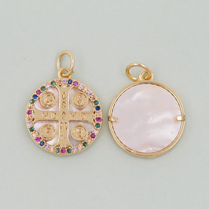 Gold religion Charms,18K Gold Filled religion Pendant,Cross Charm Bracelet Necklace for DIY Jewelry Making Supply