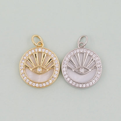 Gold Evil Eye Charms,18K Gold Filled Evil Eye Pendant,Evil Eye Charm Bracelet Necklace for DIY Jewelry Making Supply