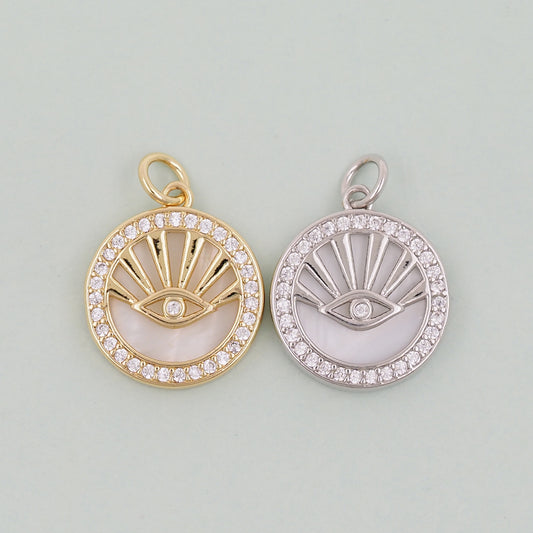 Gold Evil Eye Charms,18K Gold Filled Evil Eye Pendant,Evil Eye Charm Bracelet Necklace for DIY Jewelry Making Supply