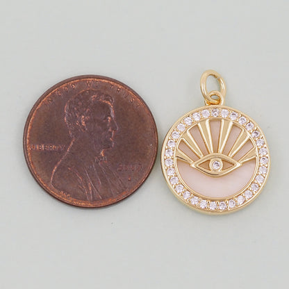 Gold Evil Eye Charms,18K Gold Filled Evil Eye Pendant,Evil Eye Charm Bracelet Necklace for DIY Jewelry Making Supply