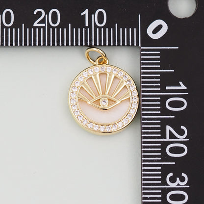 Gold Evil Eye Charms,18K Gold Filled Evil Eye Pendant,Evil Eye Charm Bracelet Necklace for DIY Jewelry Making Supply
