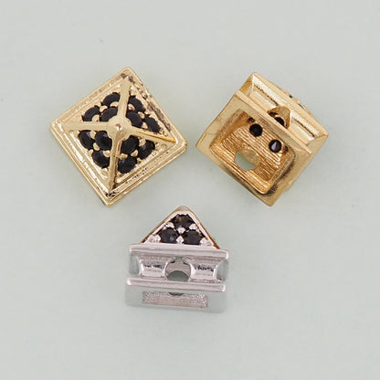 Gold triangle Beads Charms,18K Gold Filled triangle spacer beads Bracelet Necklace for DIY Jewelry Making Supply