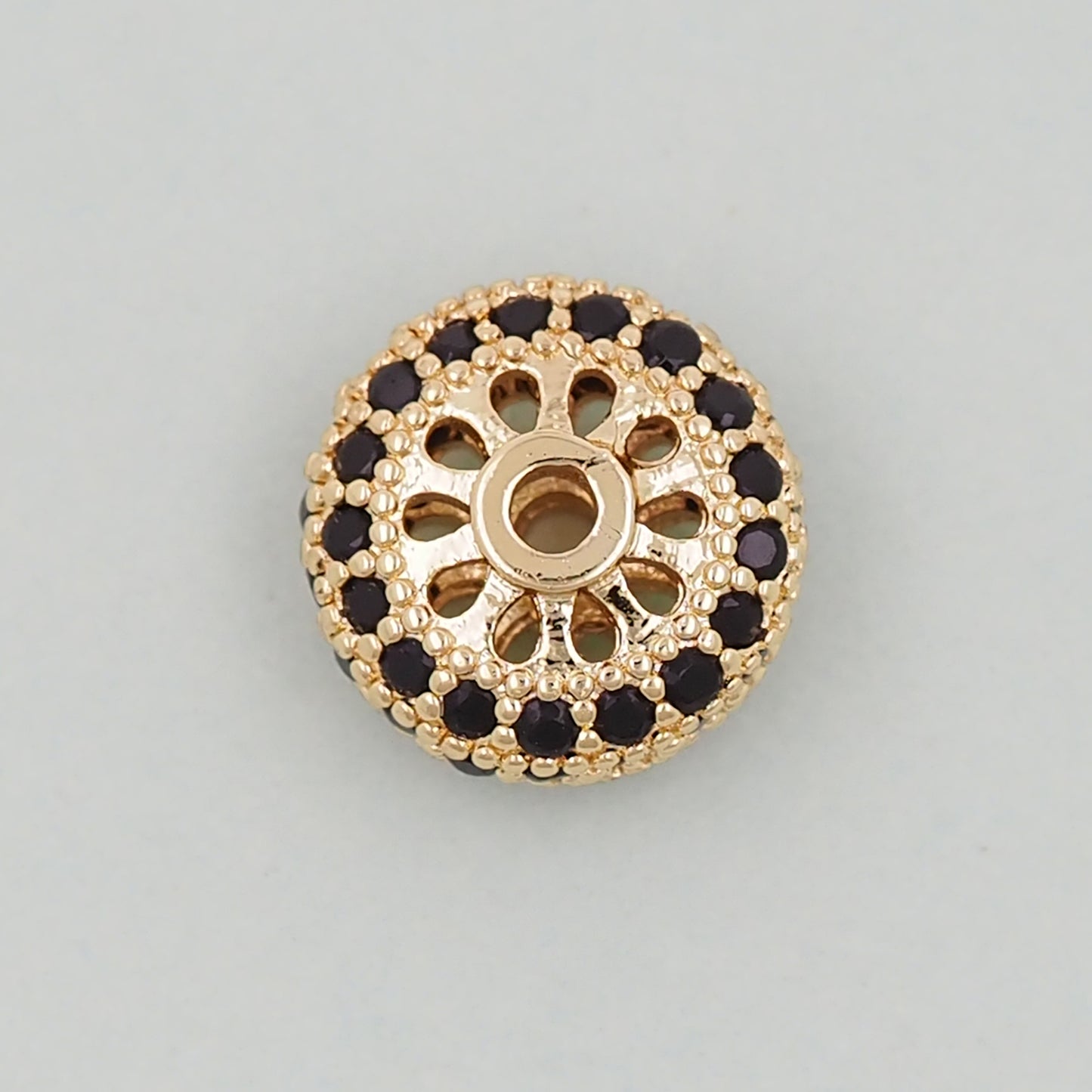 Gold wheel Beads Charms,18K Gold Filled wheel spacer beads Bracelet Necklace for DIY Jewelry Making Supply