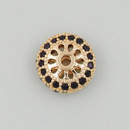 Gold wheel Beads Charms,18K Gold Filled wheel spacer beads Bracelet Necklace for DIY Jewelry Making Supply