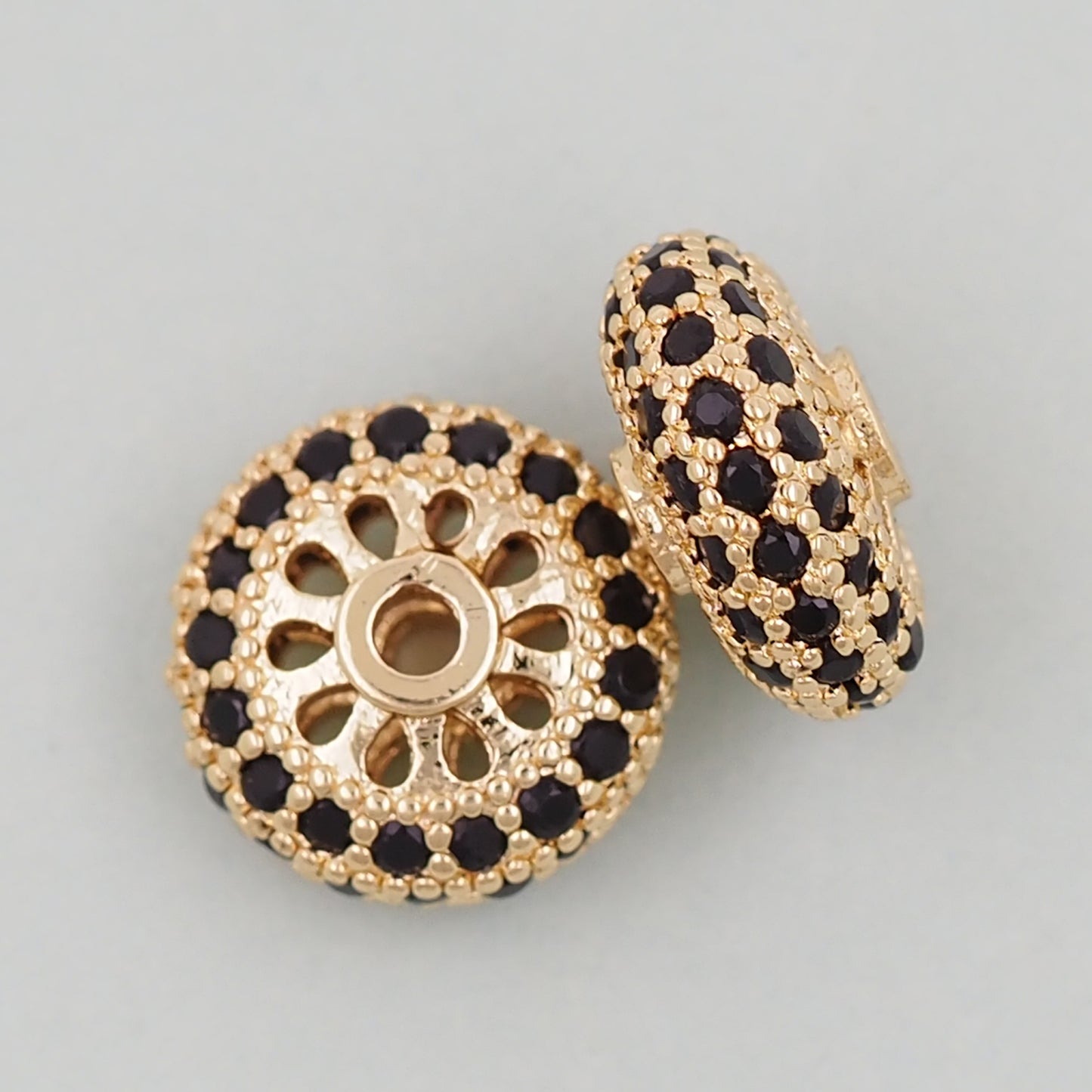 Gold wheel Beads Charms,18K Gold Filled wheel spacer beads Bracelet Necklace for DIY Jewelry Making Supply