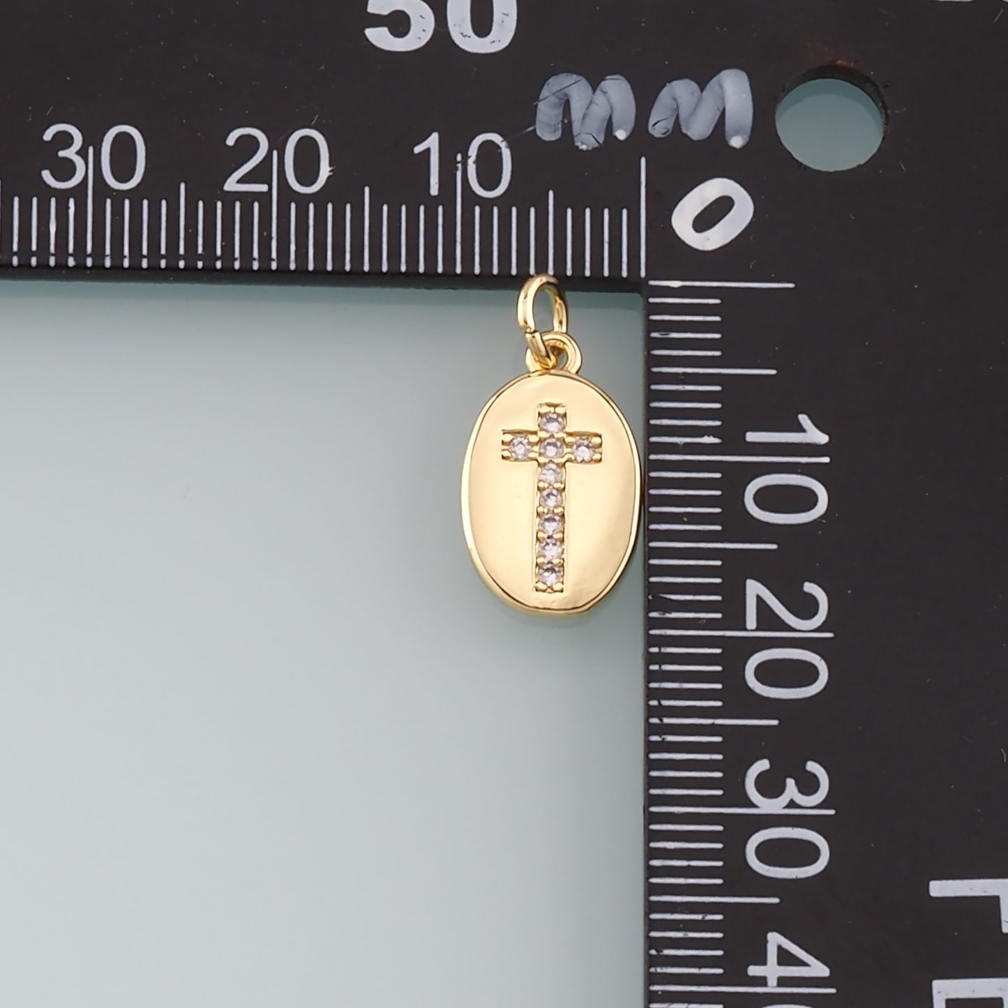 Gold Cross Charms,18K Gold Filled Cross Pendant,CZ Micro Pave Religion Charm Bracelet Necklace for DIY Jewelry Making Supply
