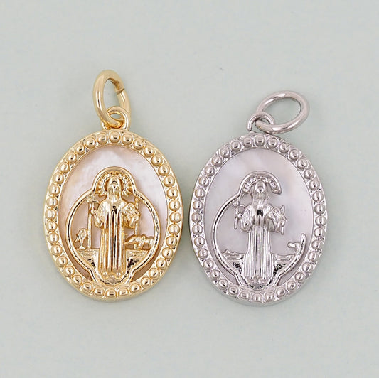 Gold Our Lady of Guadalupe Charms,18K Gold Filled virgin mary Pendant Charm Bracelet Necklace for DIY Jewelry Making Supply