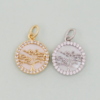 Gold tree of Life Charms,18K Gold Filled tree of Life Pendant,Silver tree of Life Charm Bracelet Necklace for DIY Jewelry Making Supply