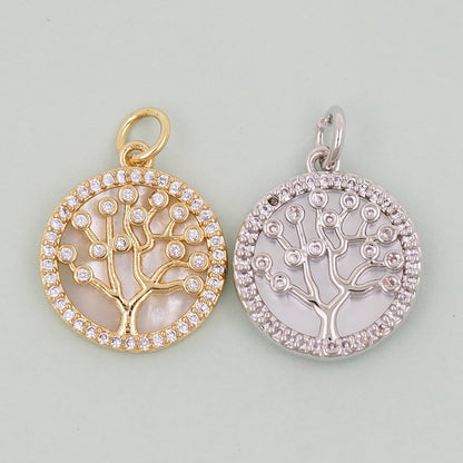Gold tree of Life Charms,18K Gold Filled tree of Life Pendant,Silver tree of Life Charm Bracelet Necklace for DIY Jewelry Making Supply