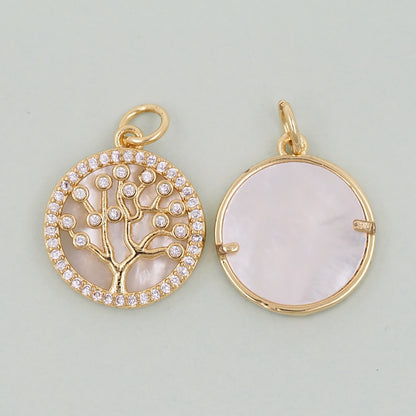 Gold tree of Life Charms,18K Gold Filled tree of Life Pendant,Silver tree of Life Charm Bracelet Necklace for DIY Jewelry Making Supply