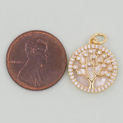 Gold tree of Life Charms,18K Gold Filled tree of Life Pendant,Silver tree of Life Charm Bracelet Necklace for DIY Jewelry Making Supply