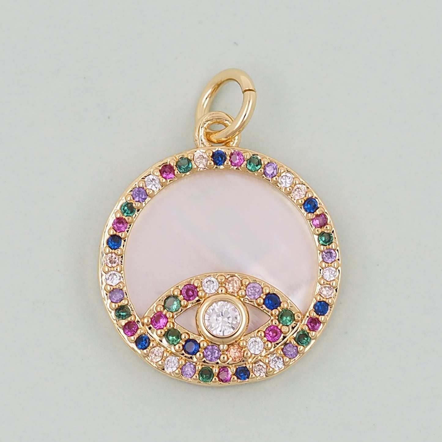 Gold Evil Eye Charms,18K Gold Filled Evil Eye Pendant,Evil Eye Charm Bracelet Necklace for DIY Jewelry Making Supply