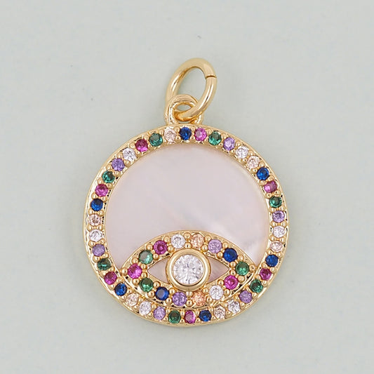 Gold Evil Eye Charms,18K Gold Filled Evil Eye Pendant,Evil Eye Charm Bracelet Necklace for DIY Jewelry Making Supply