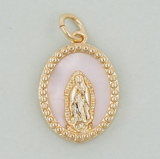 Gold Our Lady of Guadalupe Charms,18K Gold Filled virgin mary Pendant Charm Bracelet Necklace for DIY Jewelry Making Supply