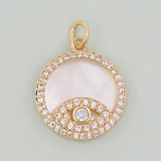 Gold Evil Eye Charms,18K Gold Filled Evil Eye Pendant,Evil Eye Charm Bracelet Necklace for DIY Jewelry Making Supply