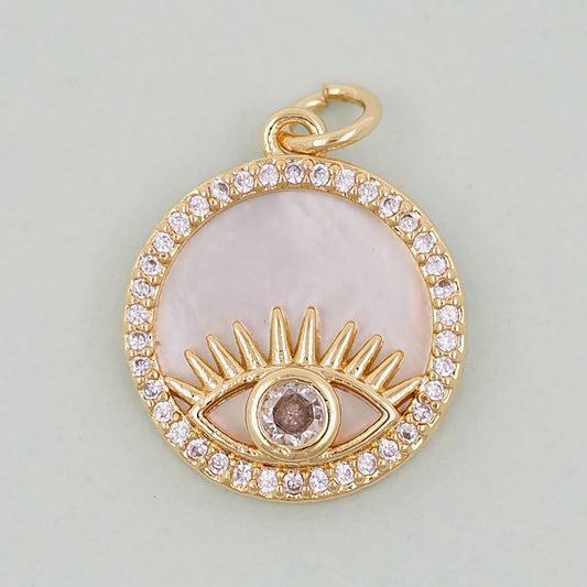 Gold Evil Eye Charms,18K Gold Filled Evil Eye Pendant,Evil Eye Charm Bracelet Necklace for DIY Jewelry Making Supply