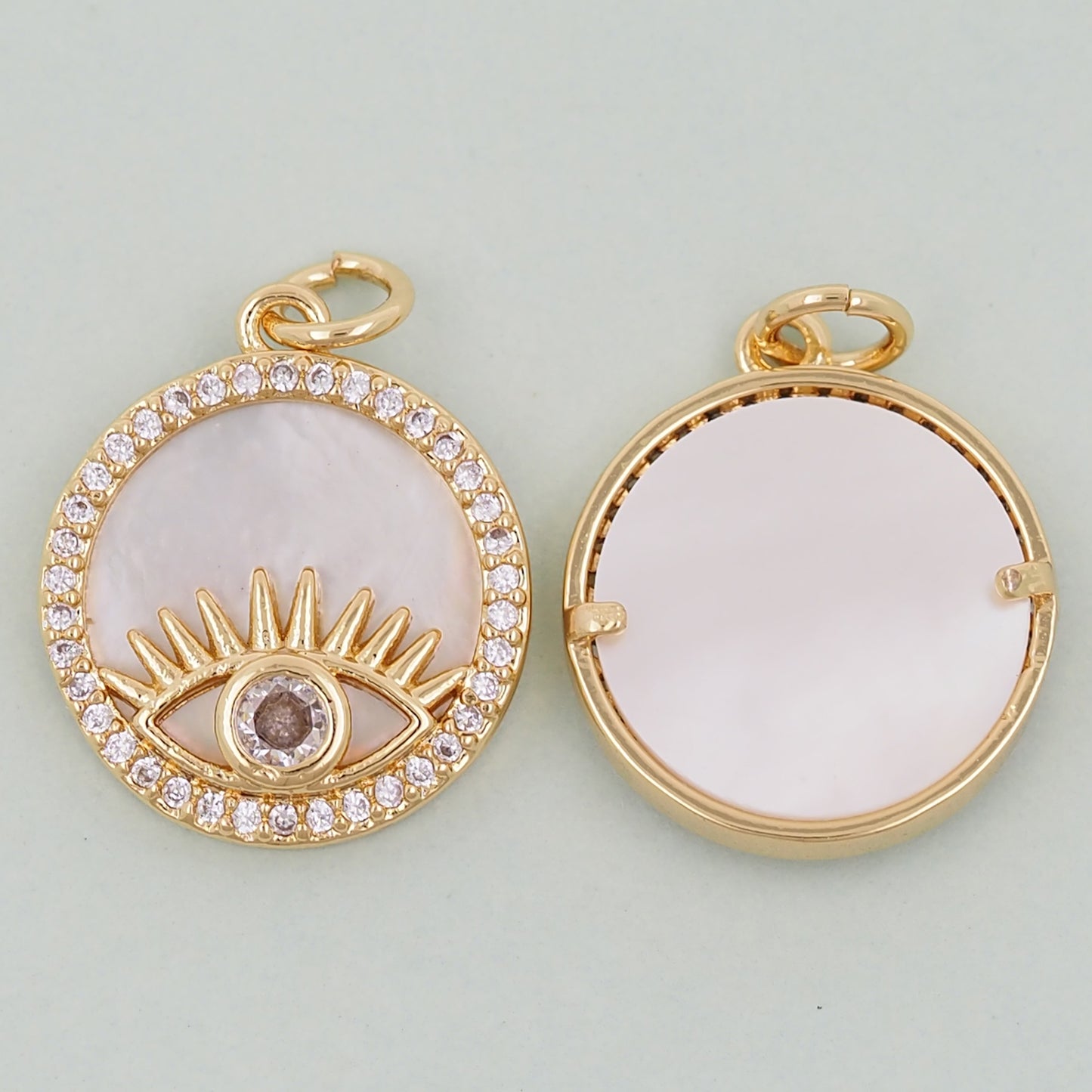 Gold Evil Eye Charms,18K Gold Filled Evil Eye Pendant,Evil Eye Charm Bracelet Necklace for DIY Jewelry Making Supply