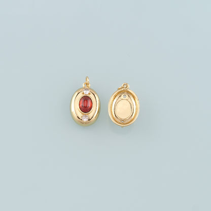 Gold Oval Charm,18K Gold Filled Oval Pendant Bracelet Necklace for DIY Jewelry Making Supply