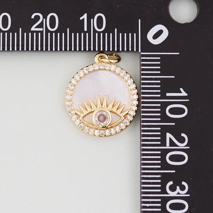Gold Evil Eye Charms,18K Gold Filled Evil Eye Pendant,Evil Eye Charm Bracelet Necklace for DIY Jewelry Making Supply
