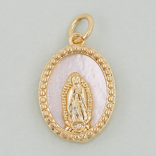 Gold Our Lady of Guadalupe Charms,18K Gold Filled virgin mary Pendant Charm Bracelet Necklace for DIY Jewelry Making Supply
