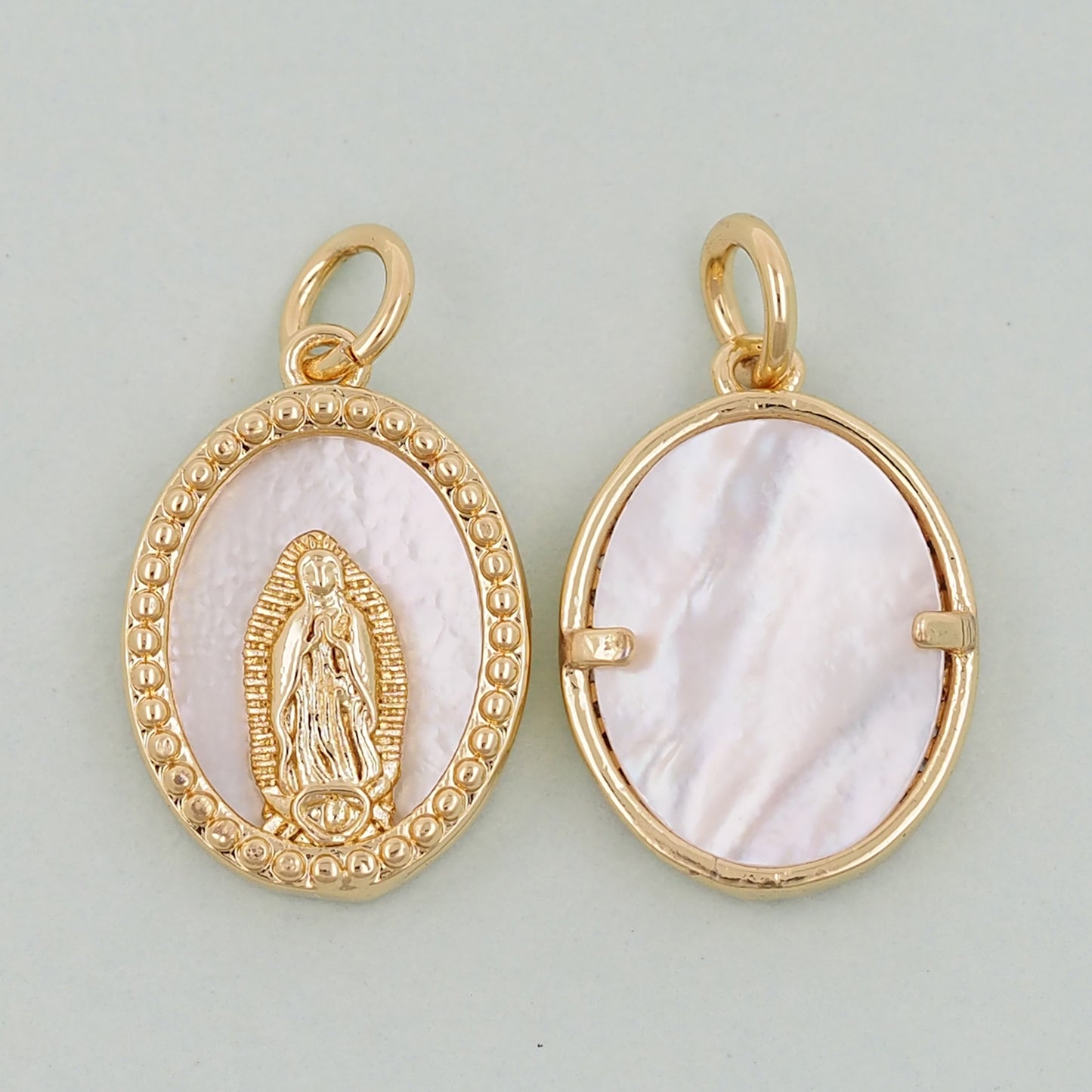 Gold Our Lady of Guadalupe Charms,18K Gold Filled virgin mary Pendant Charm Bracelet Necklace for DIY Jewelry Making Supply