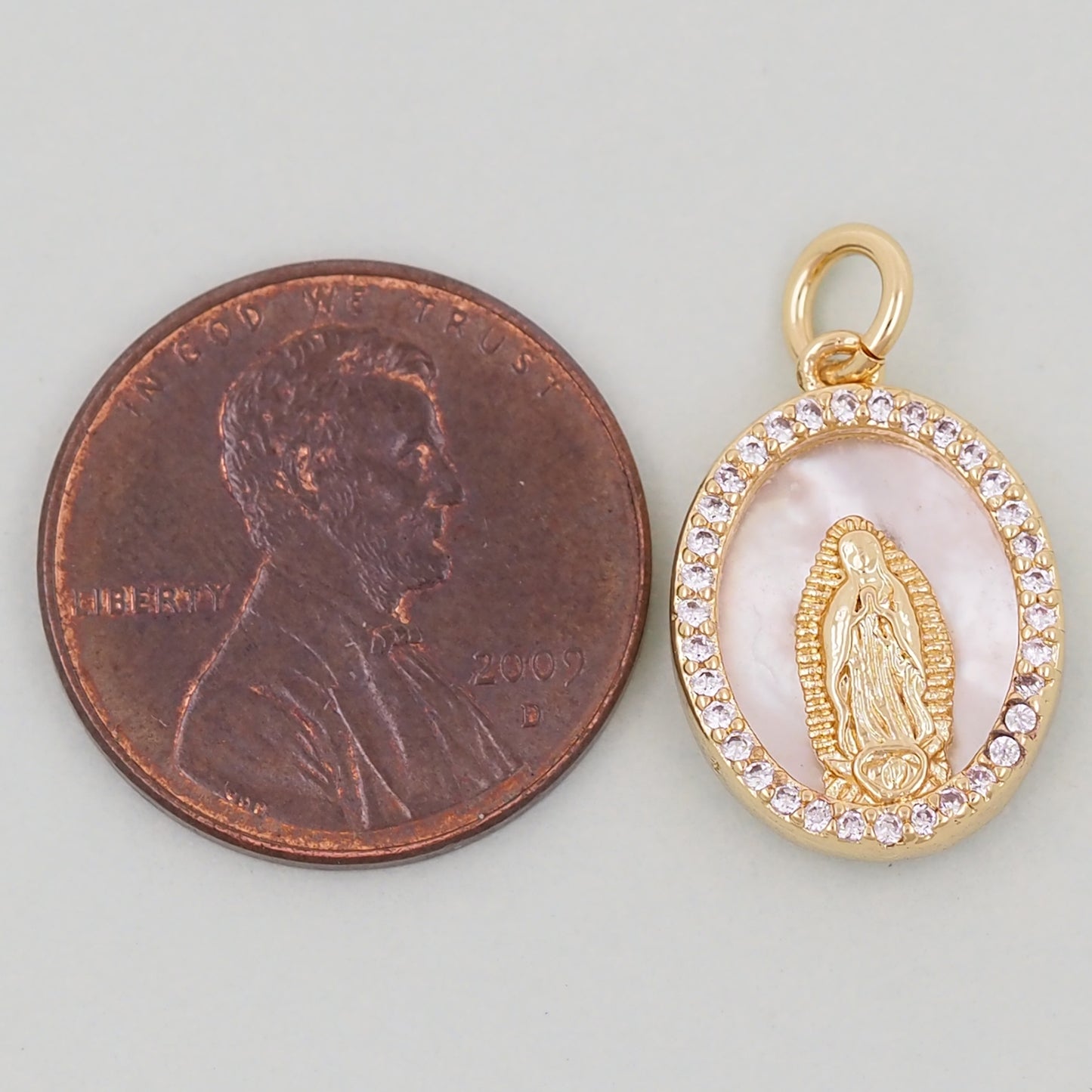 Gold Our Lady of Guadalupe Charms,18K Gold Filled virgin mary Pendant Charm Bracelet Necklace for DIY Jewelry Making Supply