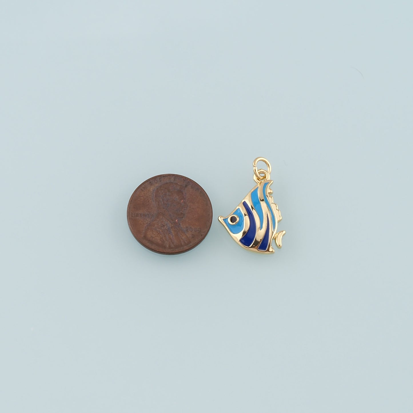 Gold Fish Charms,18K Gold Filled Fish Pendant,Enamel Ocean Charm Bracelet Necklace for DIY Jewelry Making Supply