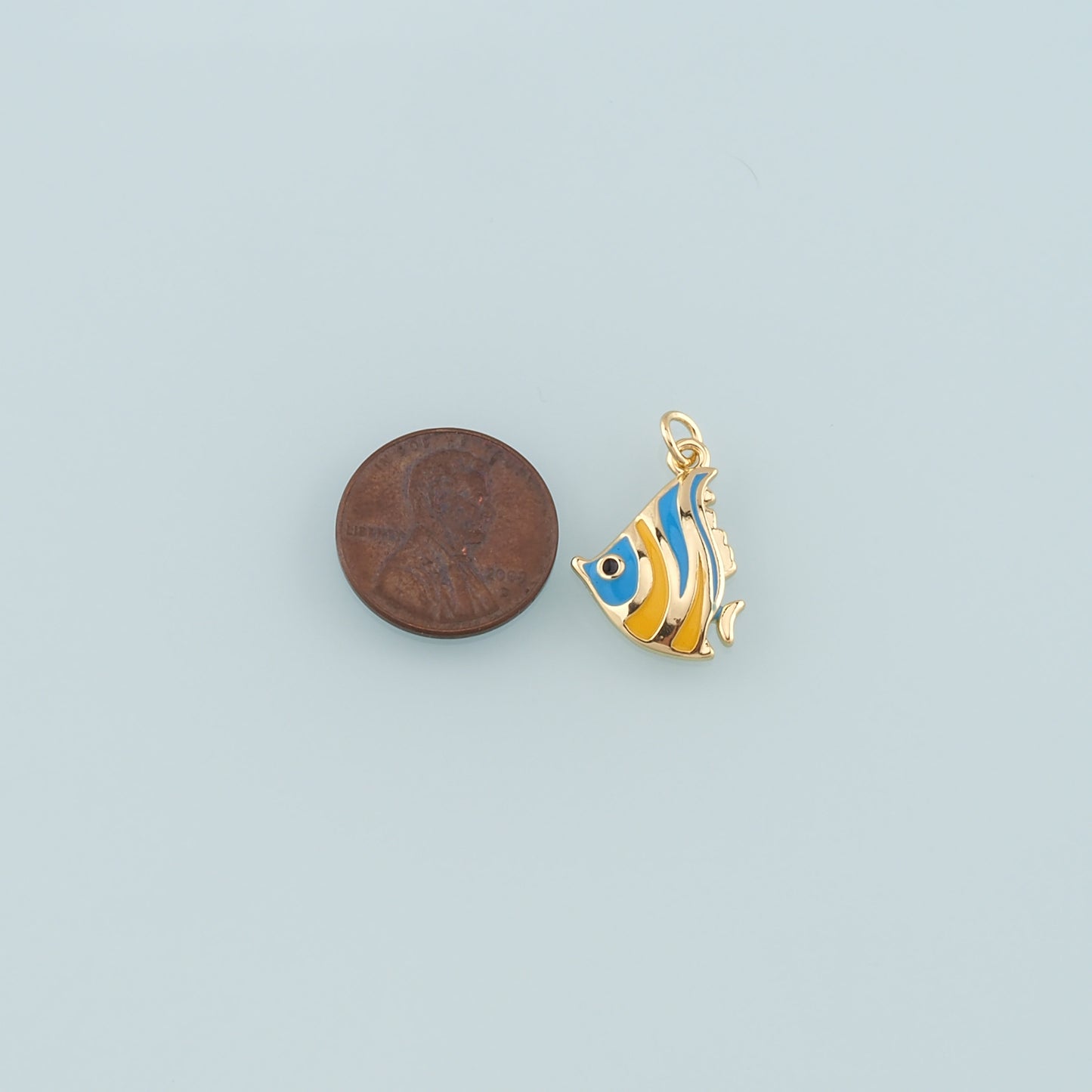 Gold Fish Charms,18K Gold Filled Fish Pendant,Enamel Ocean Charm Bracelet Necklace for DIY Jewelry Making Supply