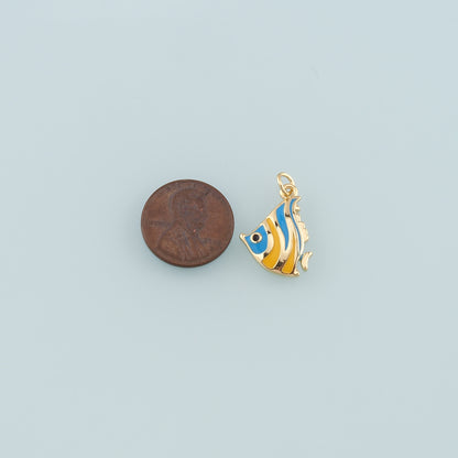 Gold Fish Charms,18K Gold Filled Fish Pendant,Enamel Ocean Charm Bracelet Necklace for DIY Jewelry Making Supply